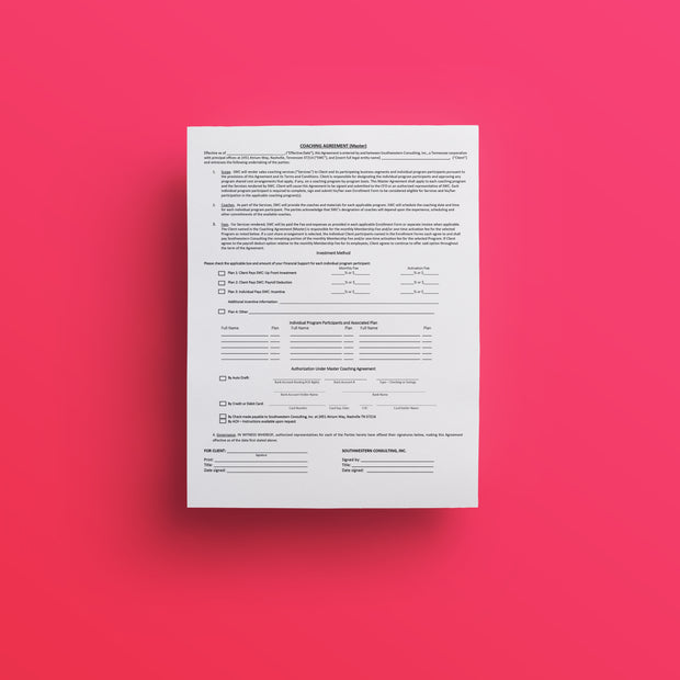 Master Coaching Agreement Form