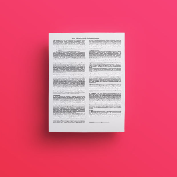 Master Coaching Agreement Form